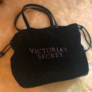 Black velvet Victoria’s Secret drawstring bag
